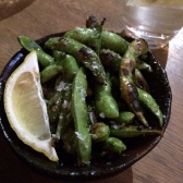 You absolutely MUST order these to start with - Flamed Edamame with Sake, Lemon, Butter and Maldon Salt